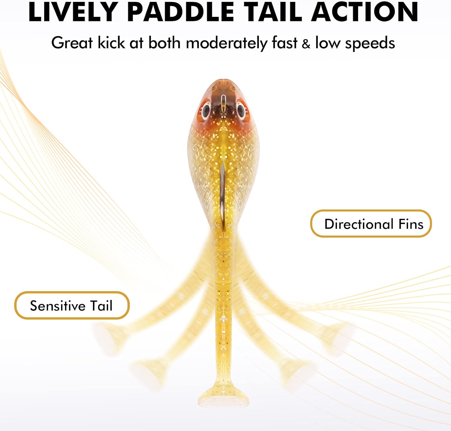 TRUSCEND Easy Catch Pre-Rigged Soft Lures, Unique Vibrating Swim Action and Trembly Sinking Move for More Bites, Amazing Soft Swimbait for Family Fishing, Fishing Lures for Bass Trout Crappie Walleye - Image 5